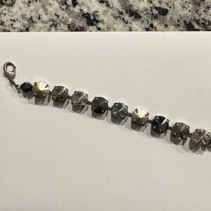 Sabika Silver and Black Crystal Bracelet